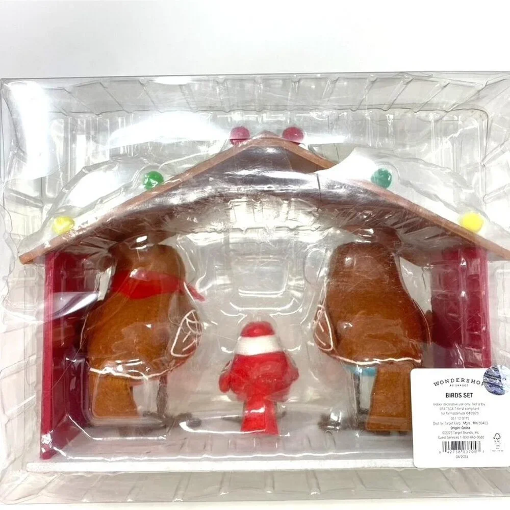 Target Wondershop Featherly Friends Gingerbread House Family Trio Holiday Decor